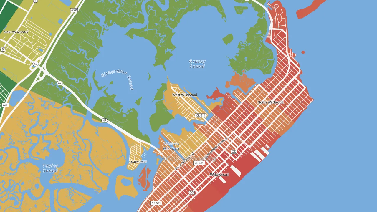 West Wildwood, NJ Map of Murder Rates