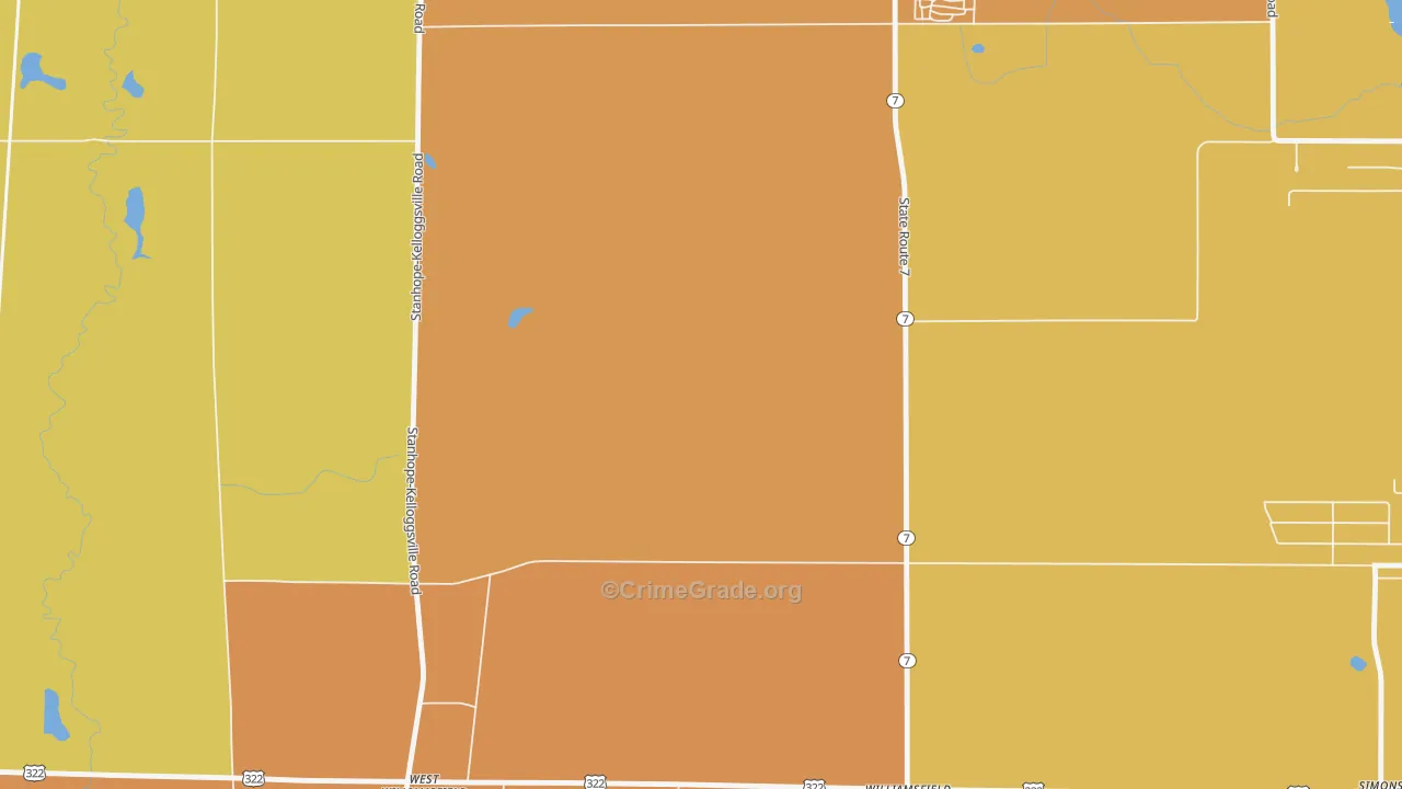 West Williamsfield, OH Map of Murder Rates