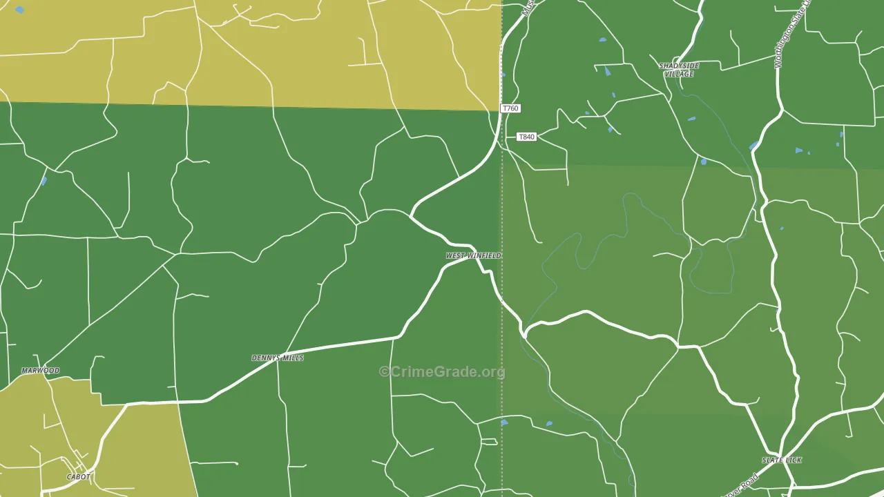 West Winfield, PA Map of Murder Rates