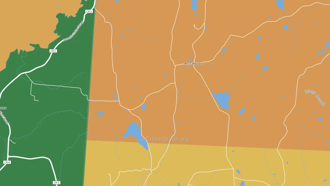 West Woods, CT Map of Murder Rates