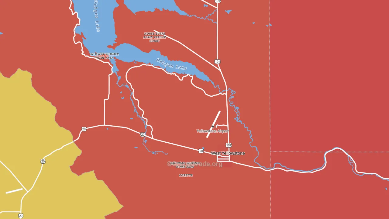 West Yellowstone, MT Map of Murder Rates