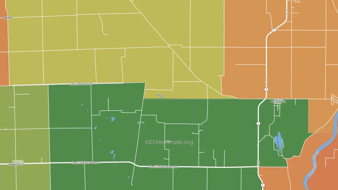 West York, IL Map of Murder Rates