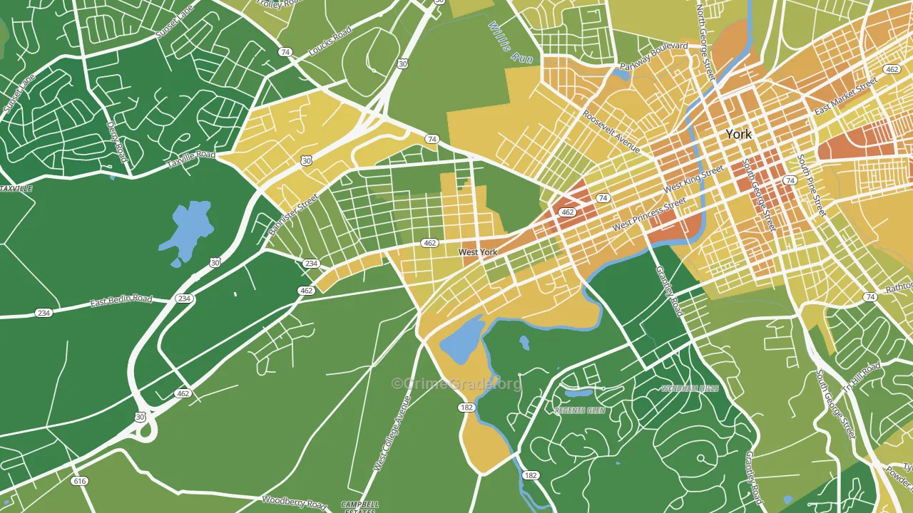 West York, PA Map of Murder Rates