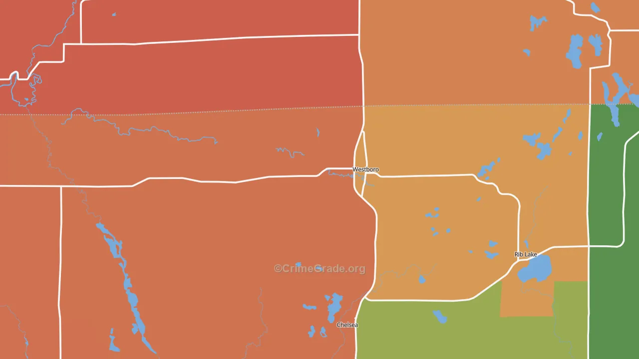 Westboro, WI Map of Murder Rates