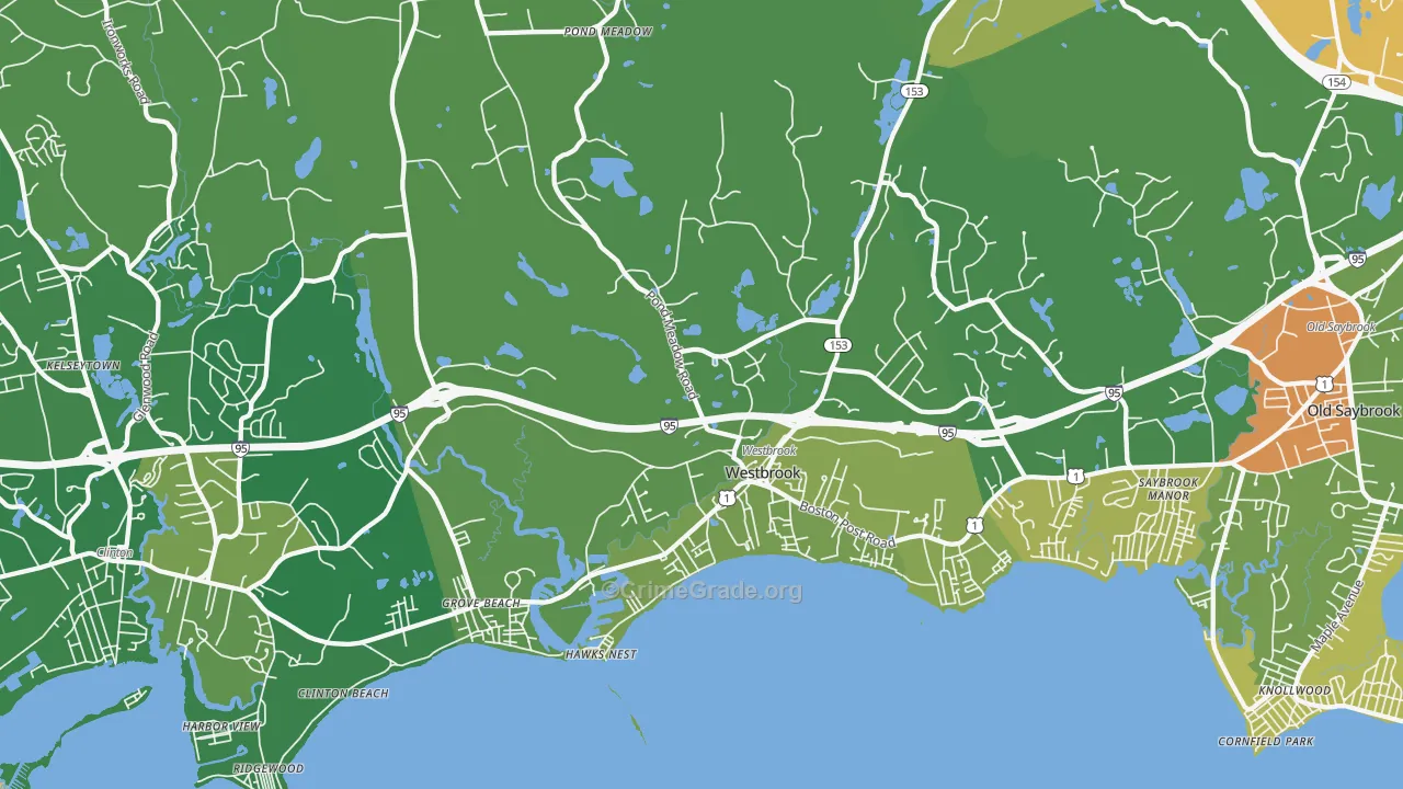 Westbrook, CT Map of Murder Rates