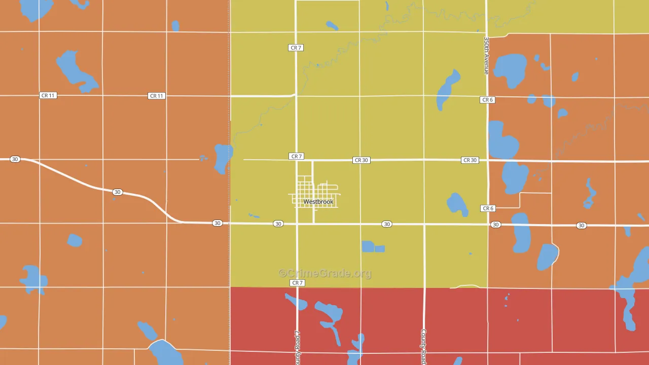 Westbrook, MN Map of Murder Rates