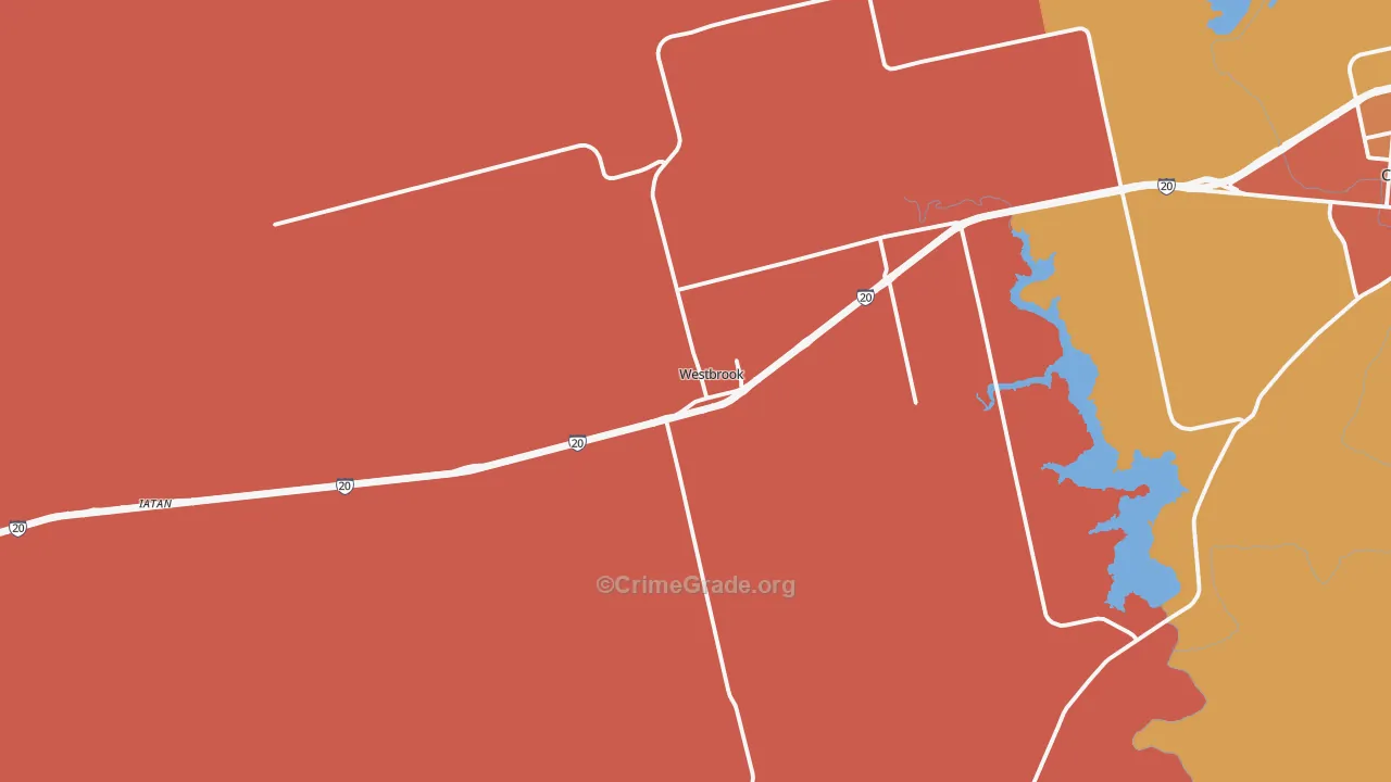 Westbrook, TX Map of Murder Rates