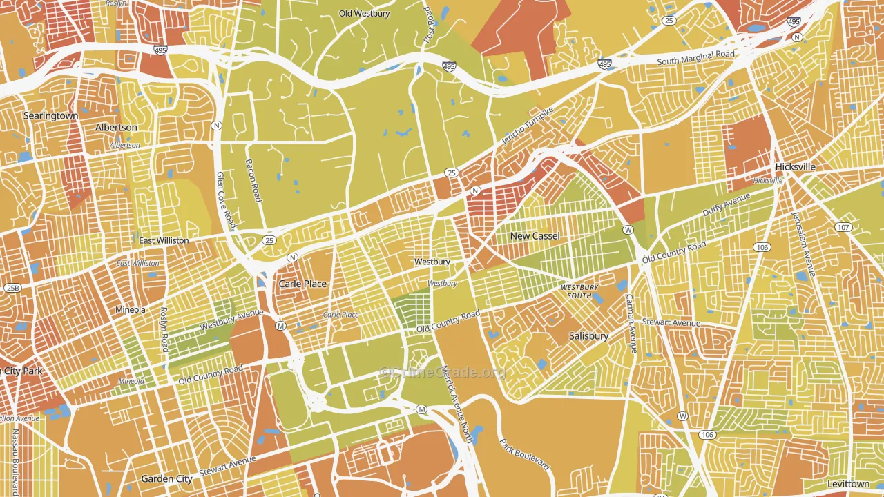 Westbury, NY Map of Murder Rates