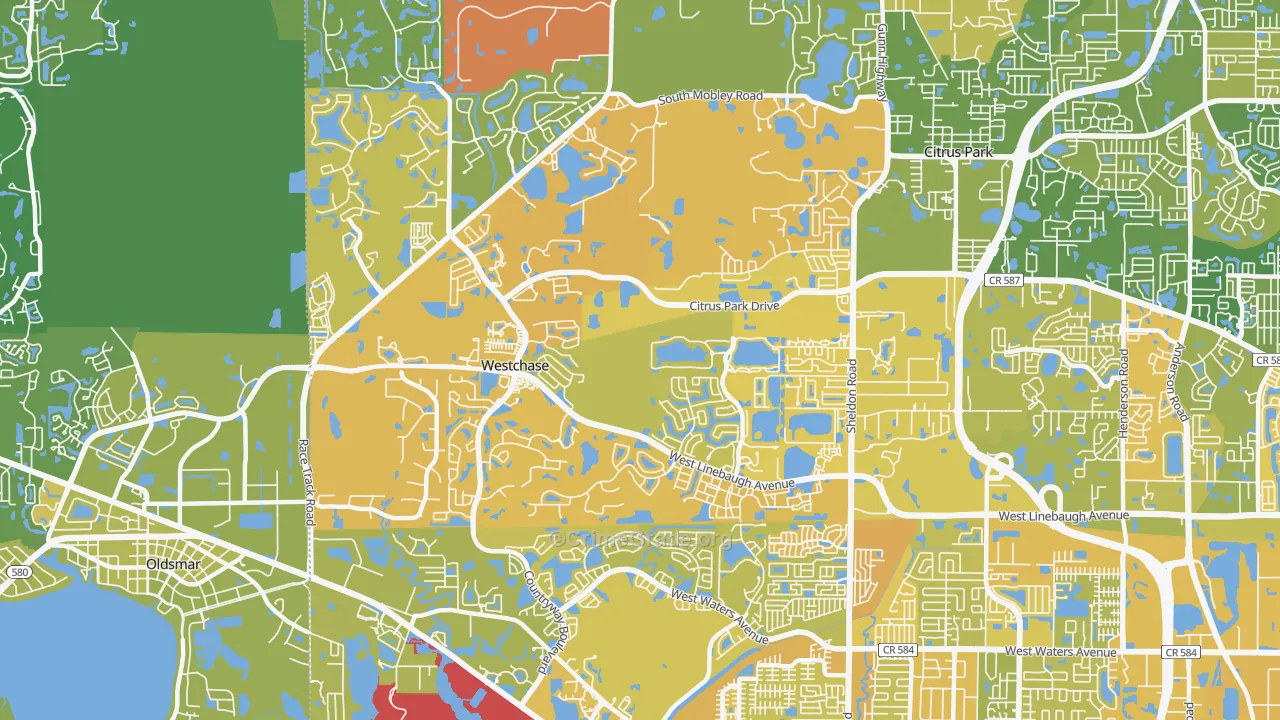 Westchase, FL Map of Murder Rates