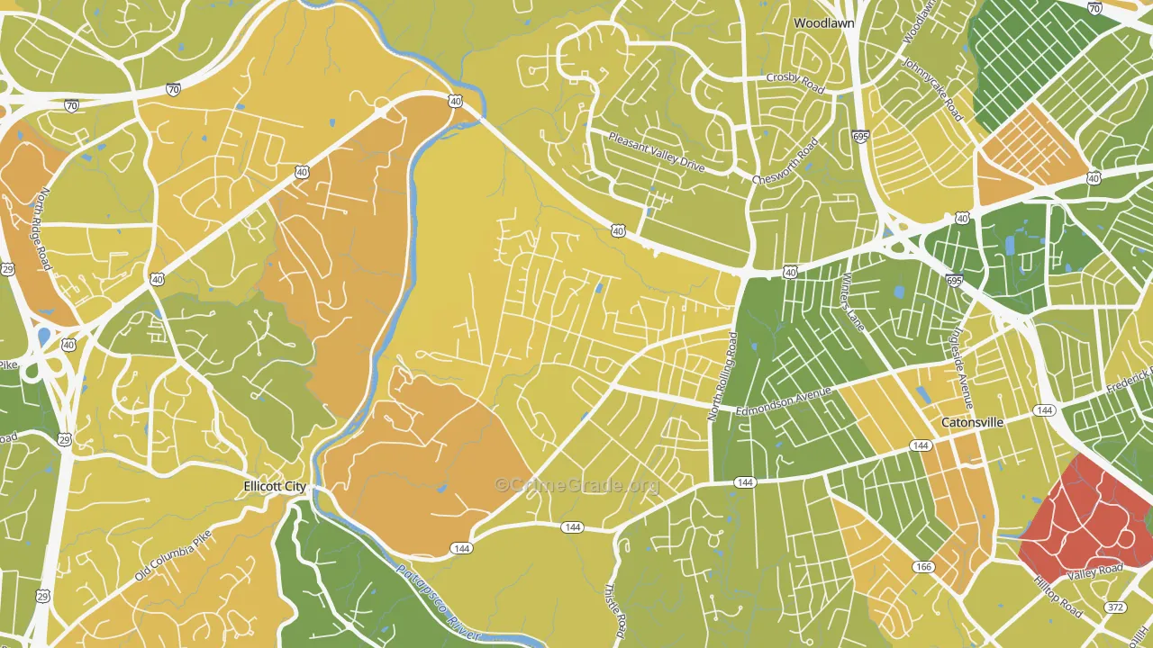 Westchester, Catonsville, MD Map of Murder Rates
