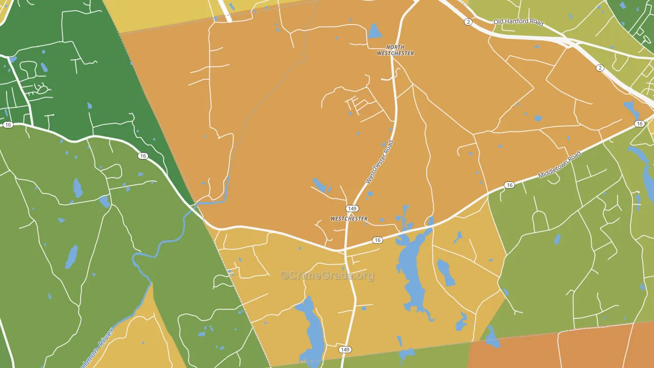 Westchester, CT Map of Murder Rates
