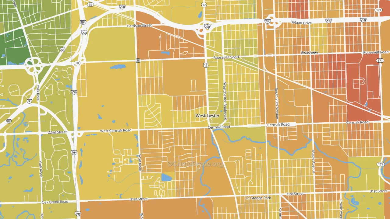 Westchester, IL Map of Murder Rates