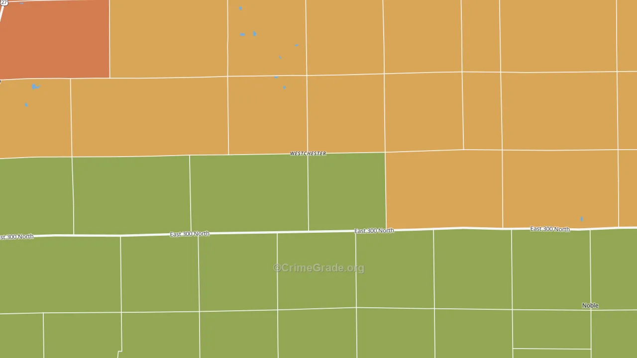 Westchester, IN Map of Murder Rates