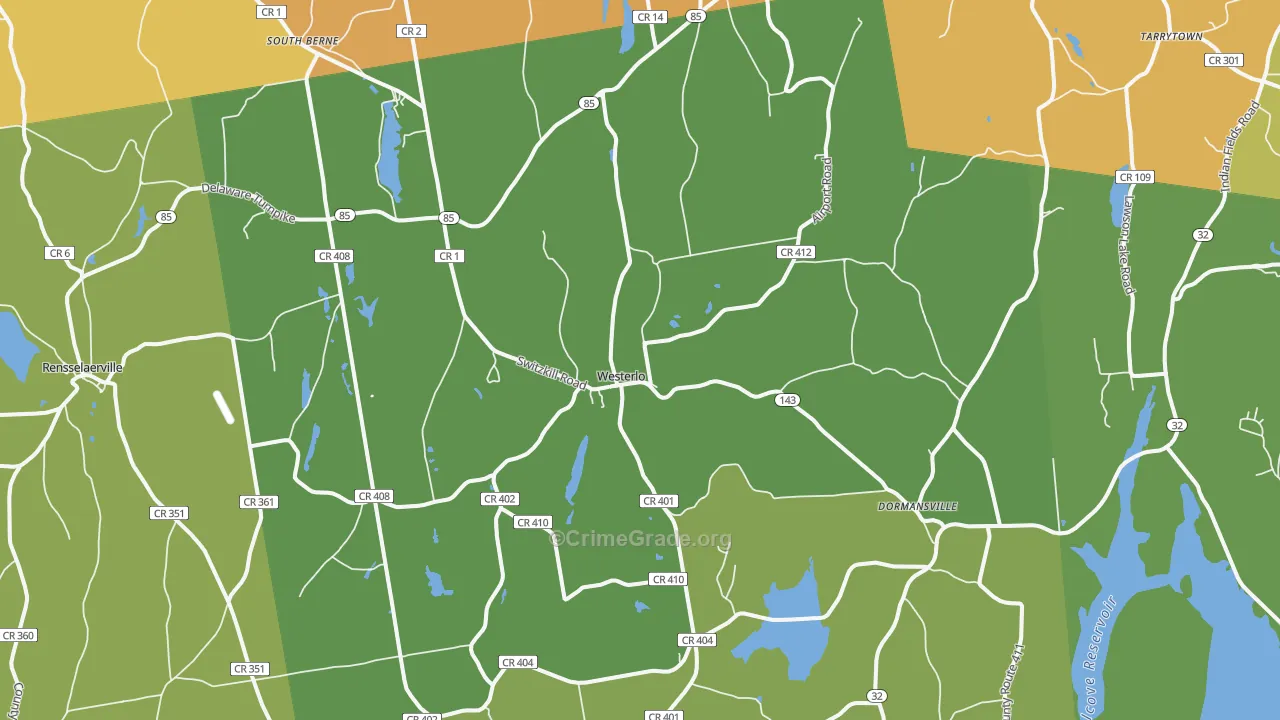 Westerlo, NY Map of Murder Rates