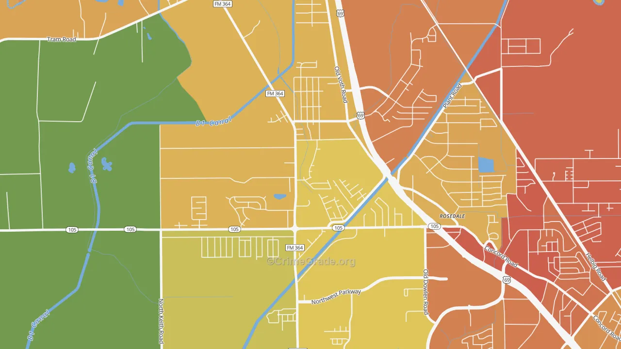 Western Hills, Beaumont, TX Map of Murder Rates