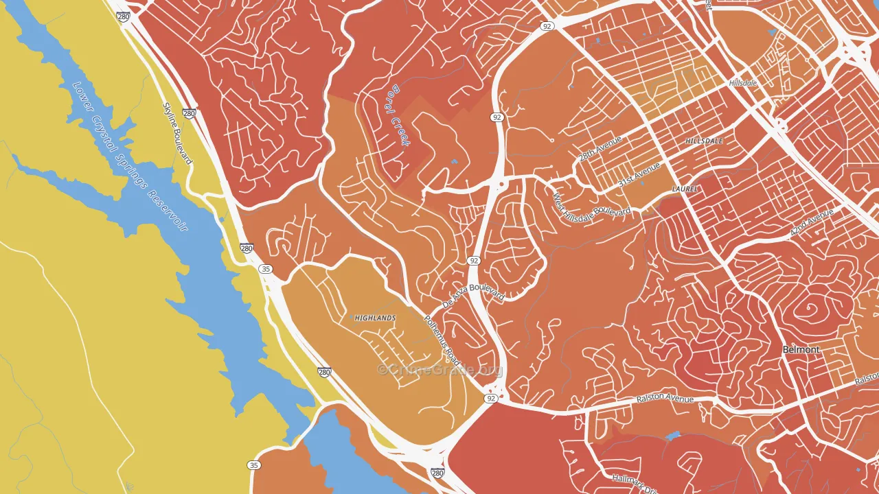 Western Hills, San Mateo, CA Map of Murder Rates