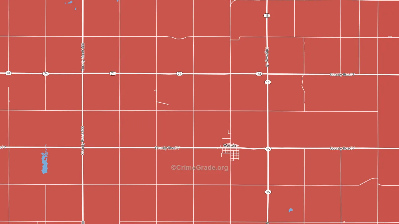 Western, NE Map of Murder Rates