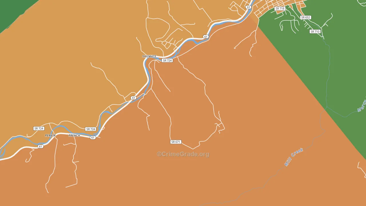 Western, VA Map of Murder Rates