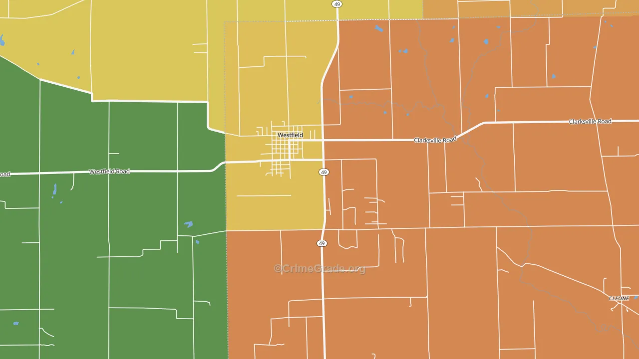 Westfield, IL Map of Murder Rates