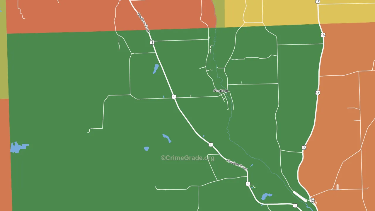 Westfield, ME Map of Murder Rates
