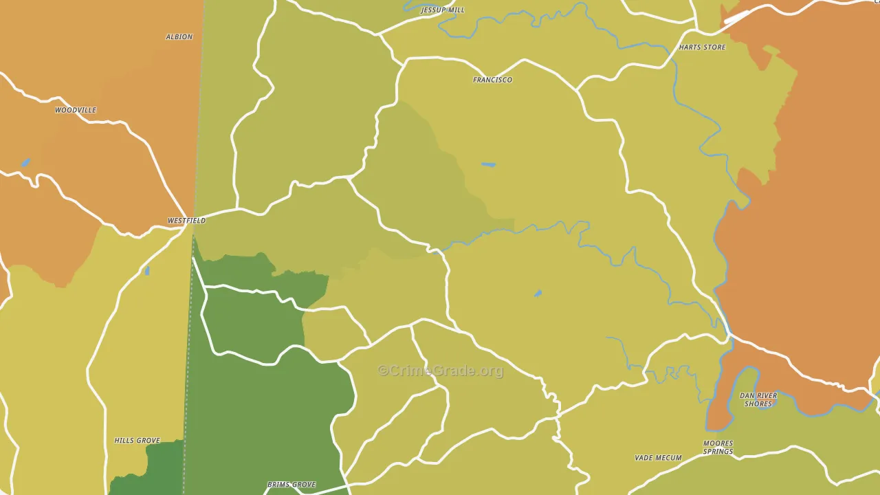 Westfield, NC Map of Murder Rates