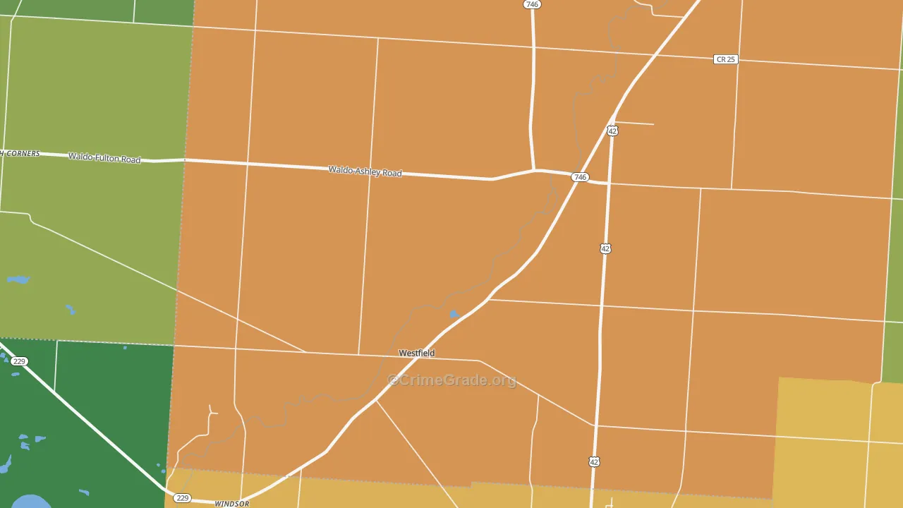 Westfield, OH Map of Murder Rates