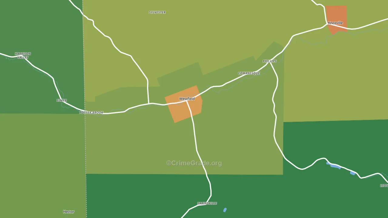 Westfield, PA Map of Murder Rates