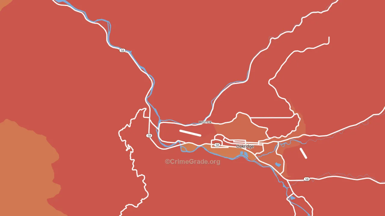 Westfir, OR Map of Murder Rates