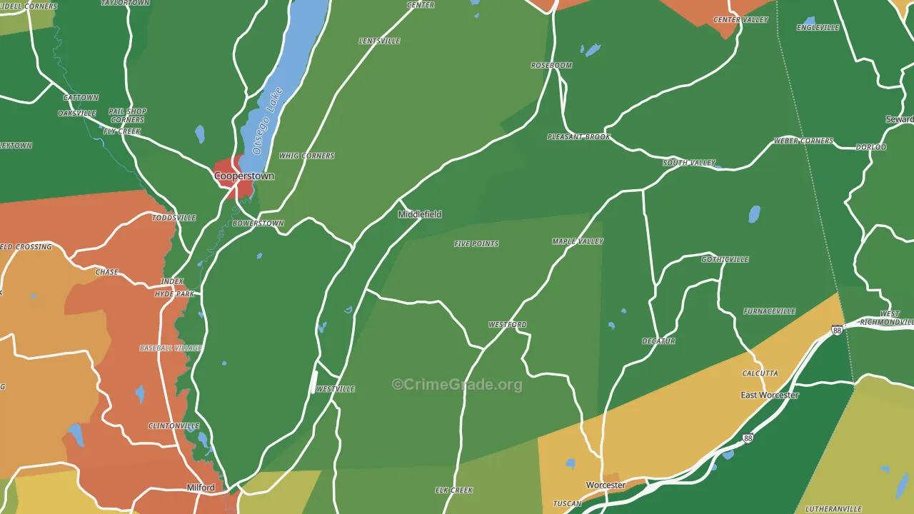 Westford, NY Map of Murder Rates