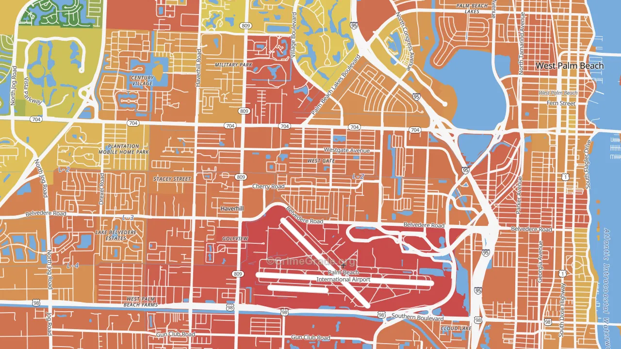Westgate, FL Map of Murder Rates