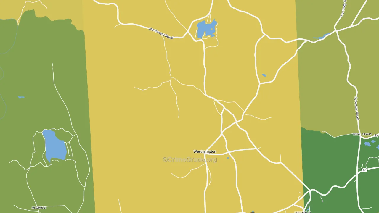 Westhampton, MA Map of Murder Rates