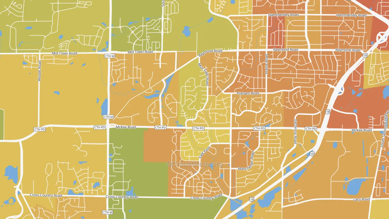 Westhaven Trails, Madison, WI Map of Murder Rates