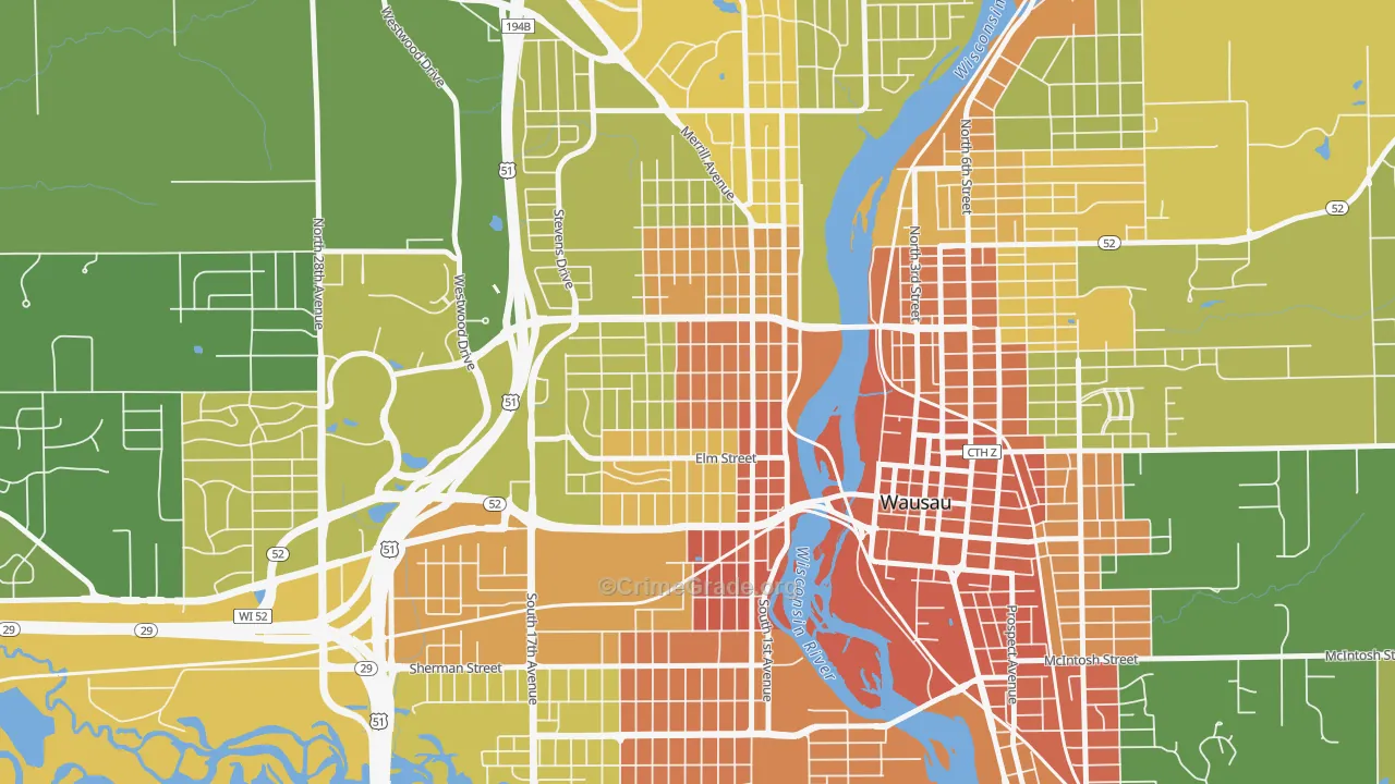 Westies, Wausau, WI Map of Murder Rates