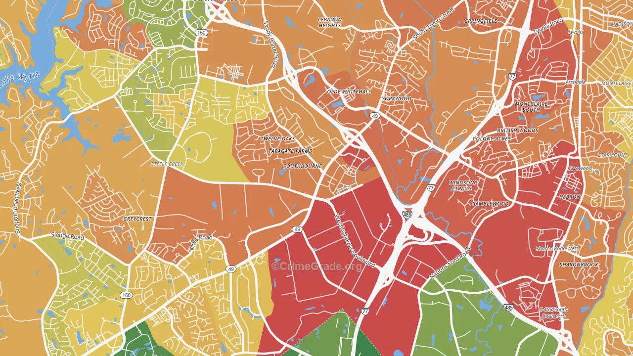 Westinghouse, Charlotte, NC Map of Murder Rates