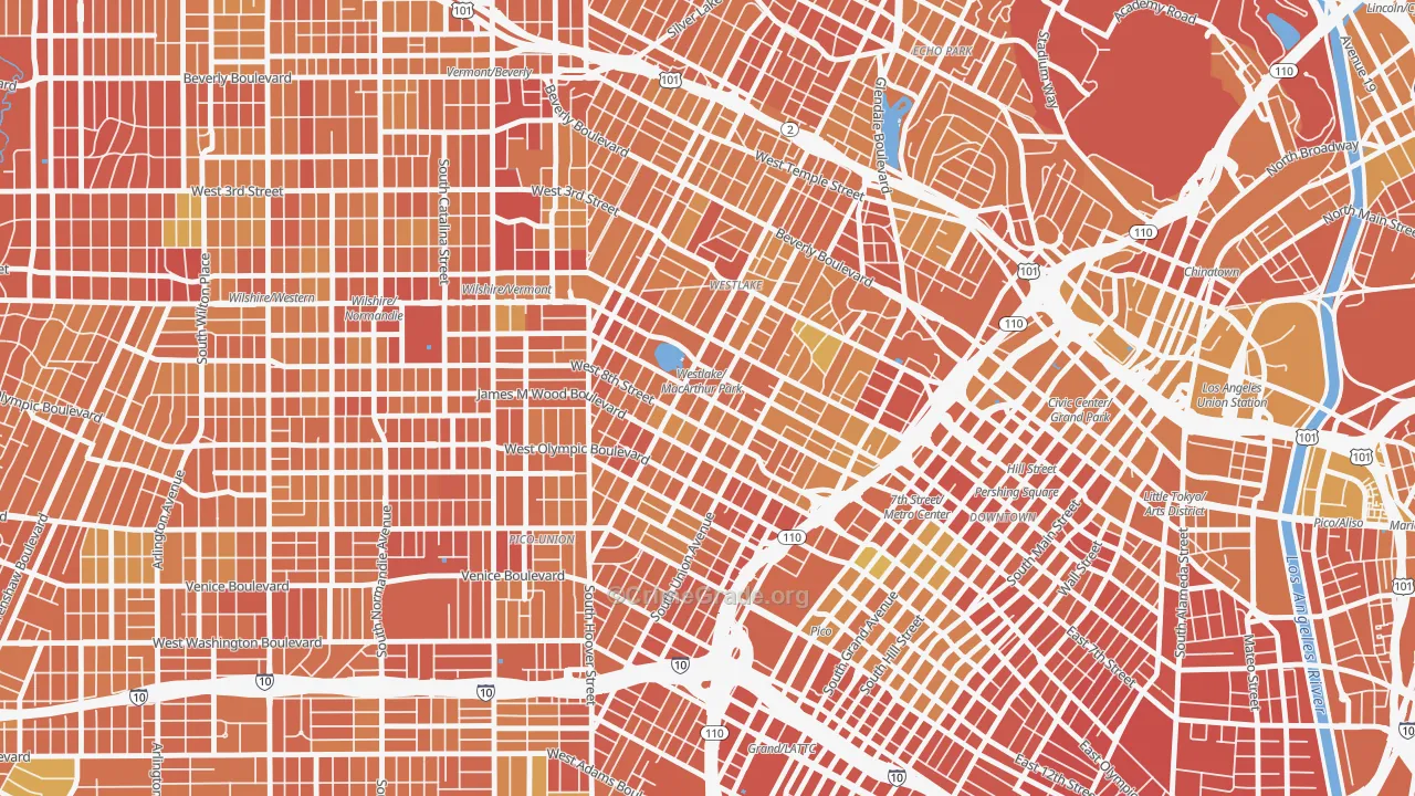 Westlake, Los Angeles, CA Map of Murder Rates