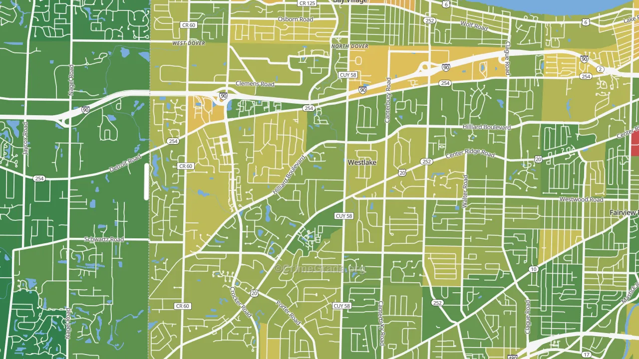 Westlake, OH Map of Murder Rates