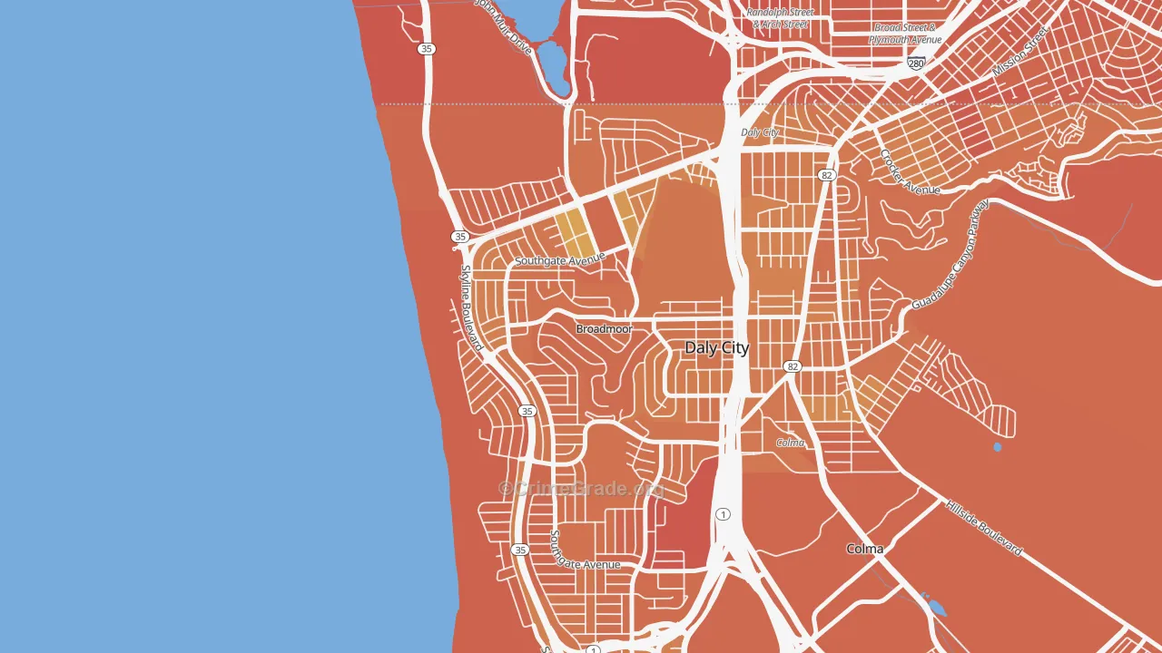 Westlake-San Francisco, Daly City, CA Map of Murder Rates