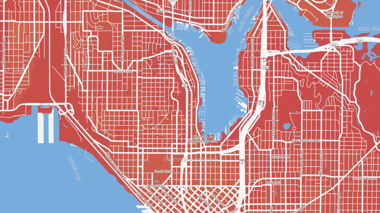 Westlake, Seattle, WA Map of Murder Rates