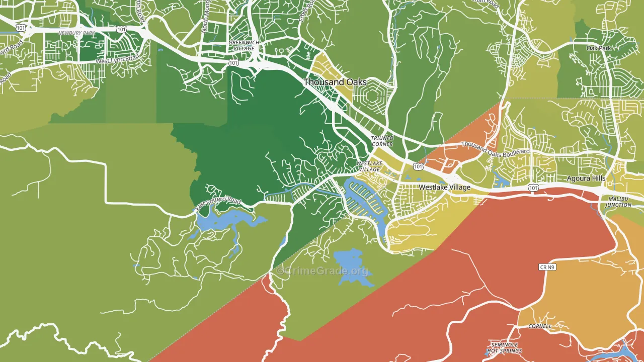 Westlake Village, CA Map of Murder Rates