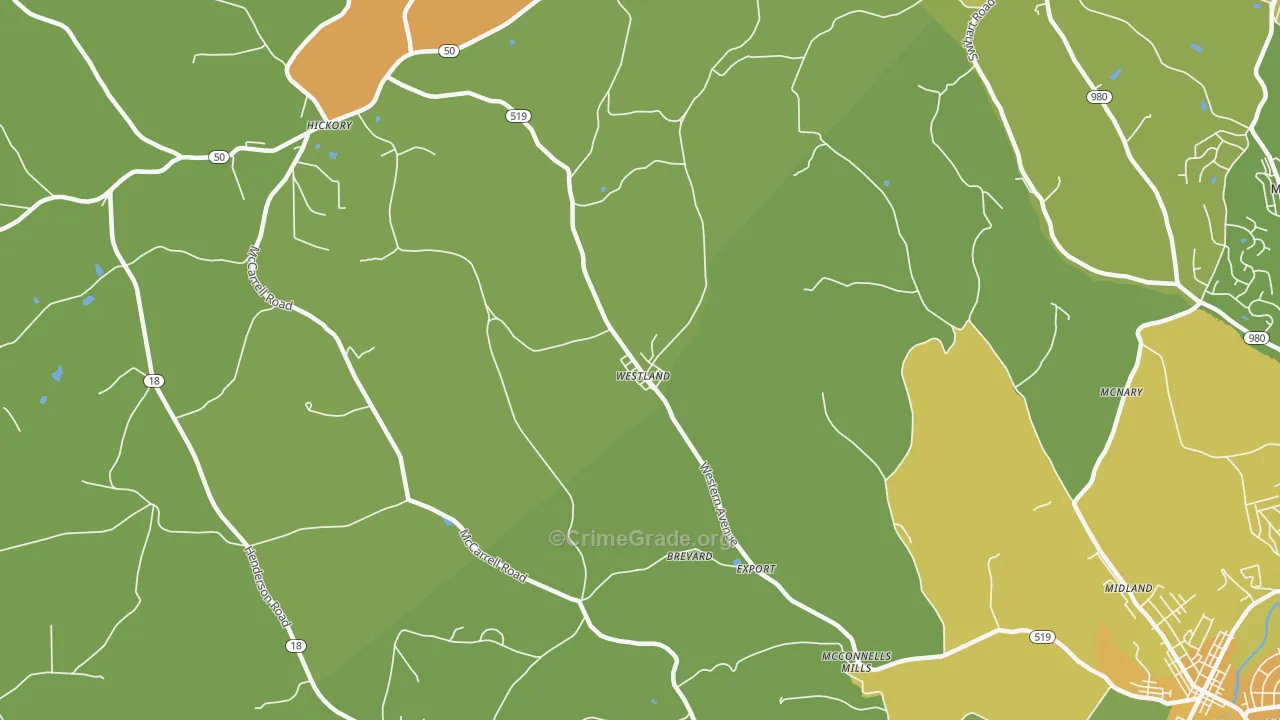 Westland, PA Map of Murder Rates