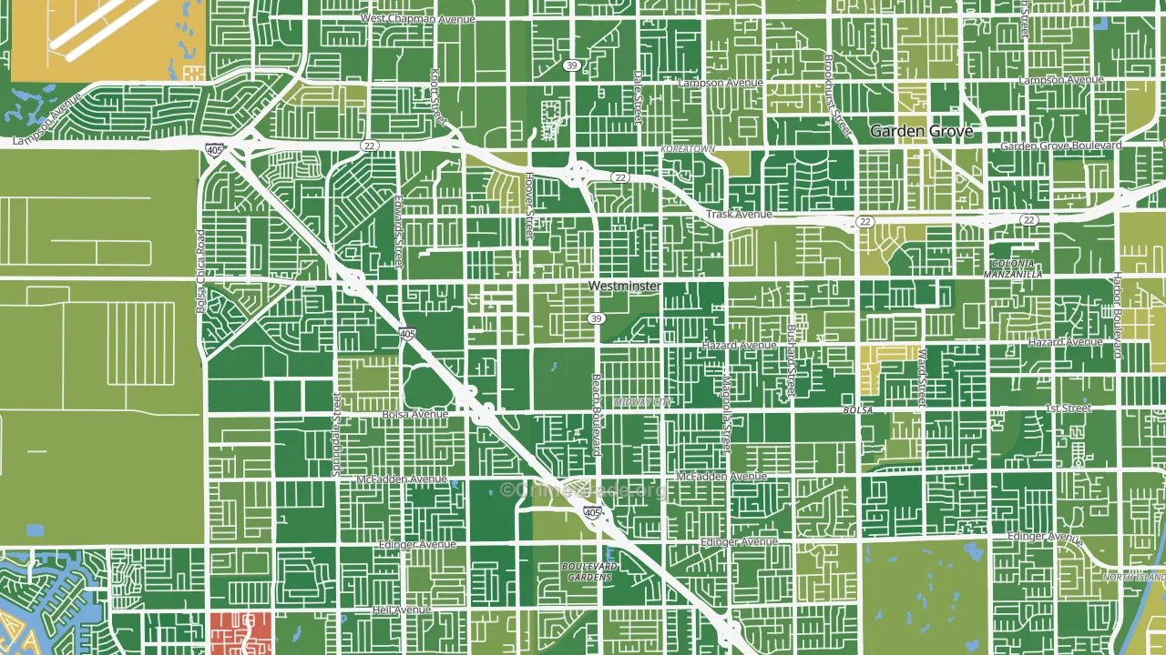Westminster, CA Map of Murder Rates
