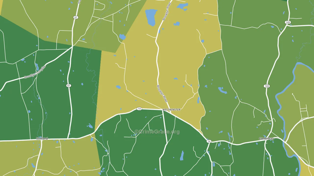 Westminster, CT Map of Murder Rates