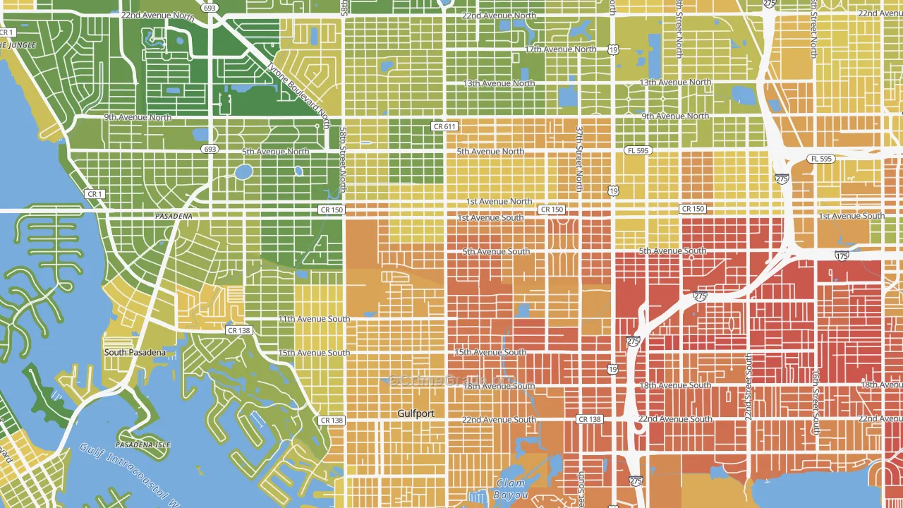 Westminster Heights, St. Petersburg, FL Map of Murder Rates