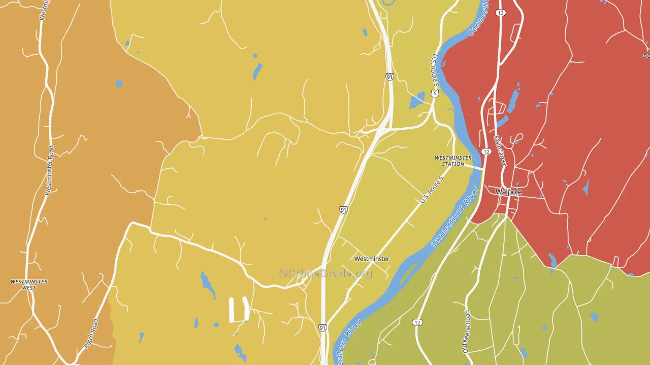 Westminster, VT Map of Murder Rates