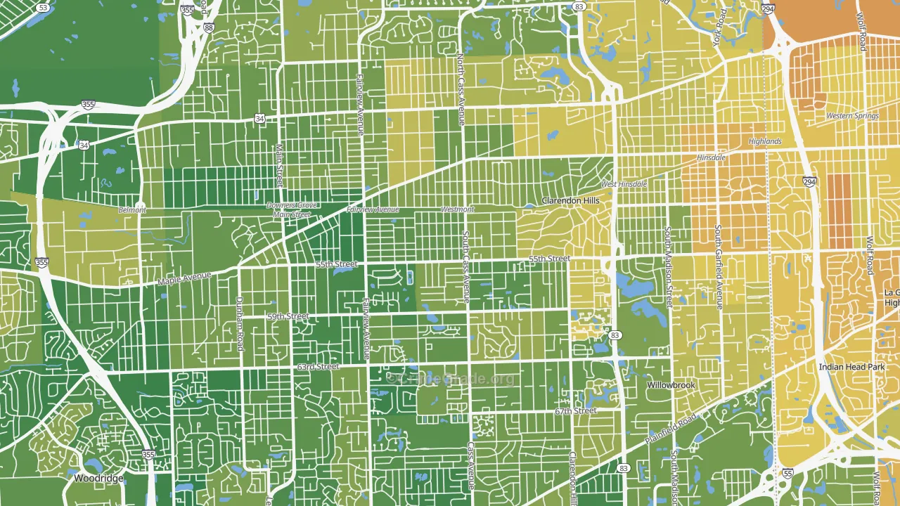 Westmont, IL Map of Murder Rates