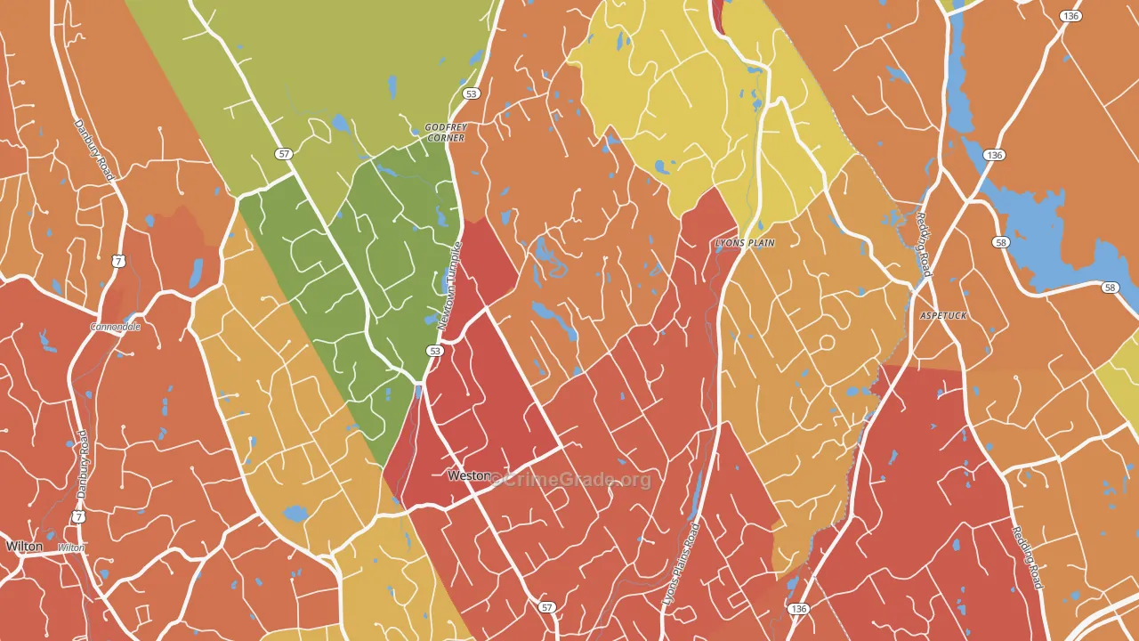 Weston, CT Map of Murder Rates