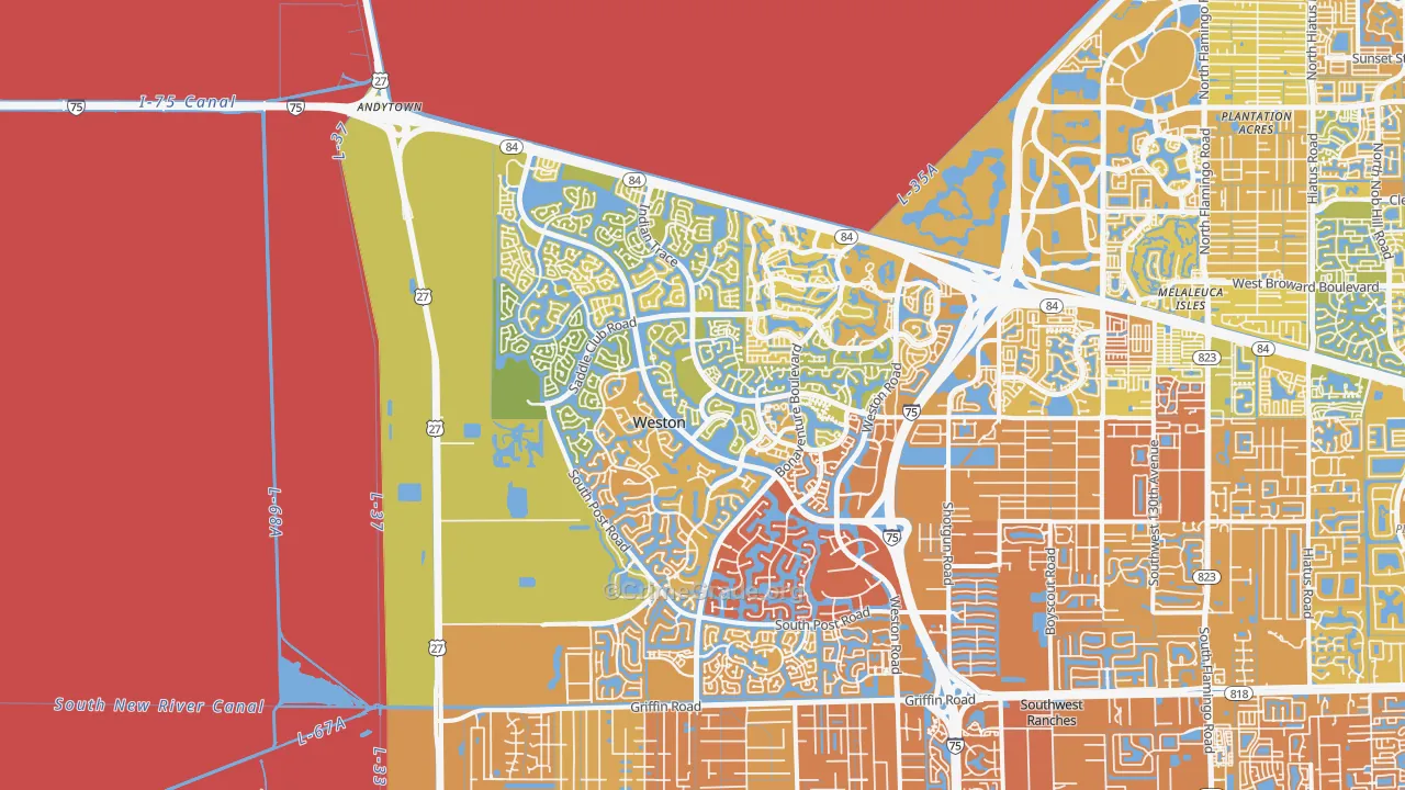 Weston, FL Map of Murder Rates