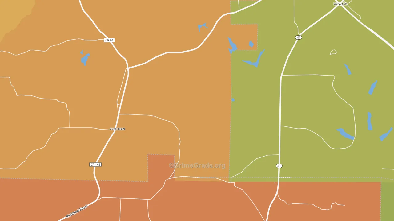 Weston, GA Map of Murder Rates