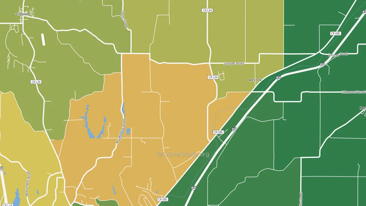 Weston, IA Map of Murder Rates