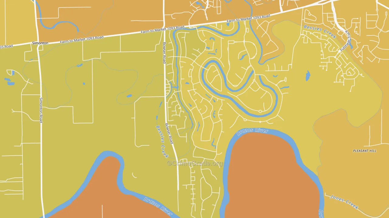 Weston Lakes, TX Map of Murder Rates